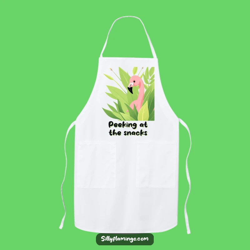 Funny Flamingo Apron: Kitchen Fun with a Peeking Bird, Great Funny Gift for Cooks