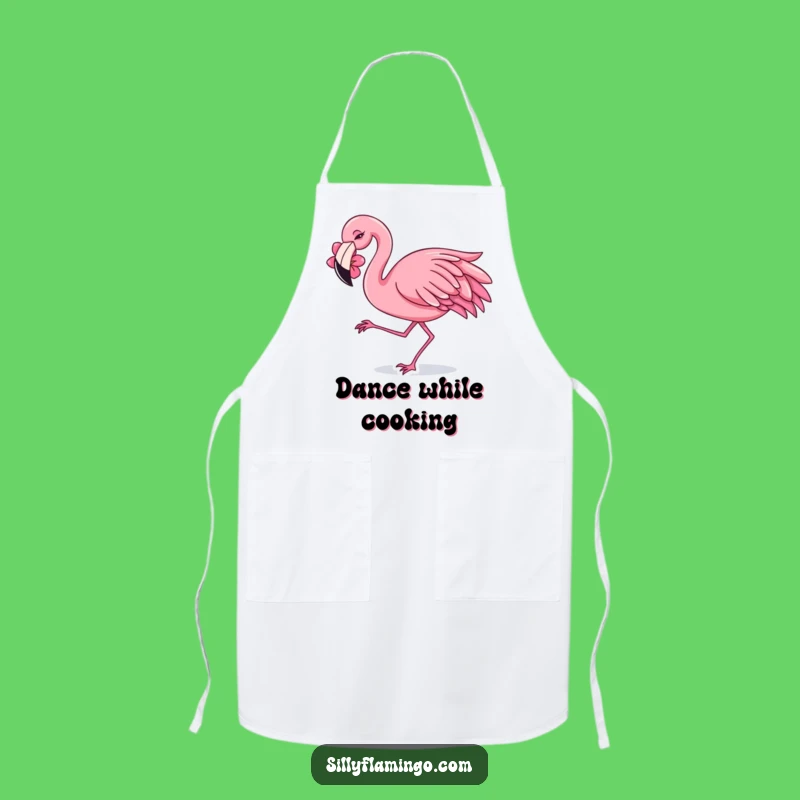 Funny Flamingo Dancing Apron: Cook with Fiesta Fun