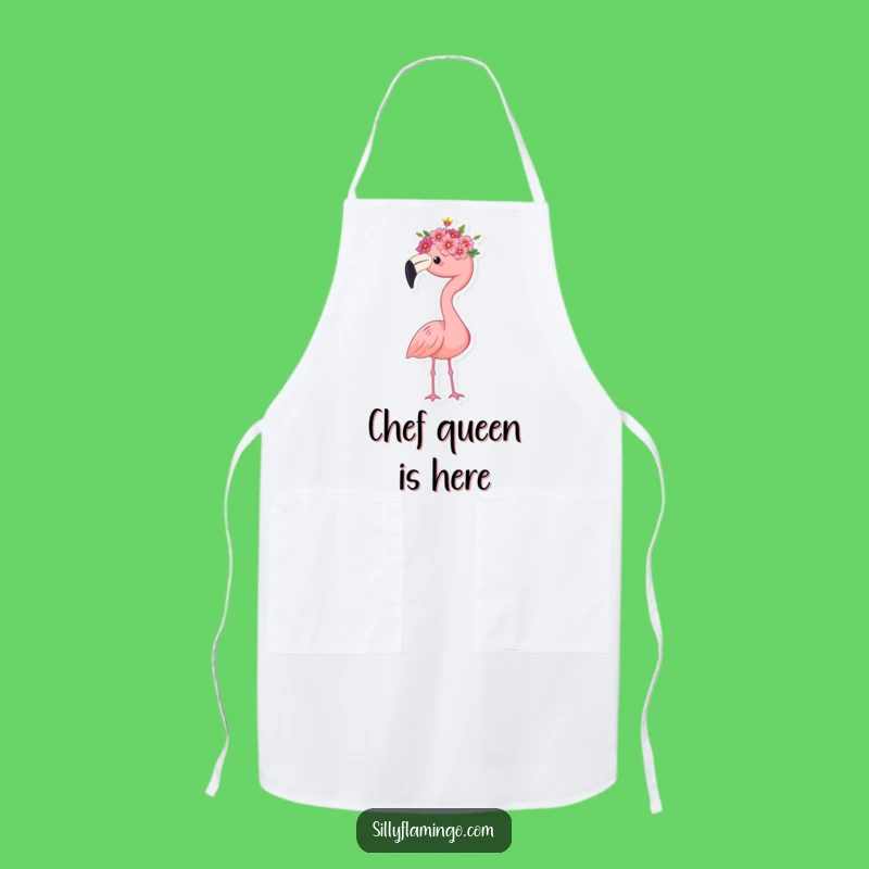 Funny Flamingo Queen Apron - Cook with Regal Style, Perfect Kitchen Gift!