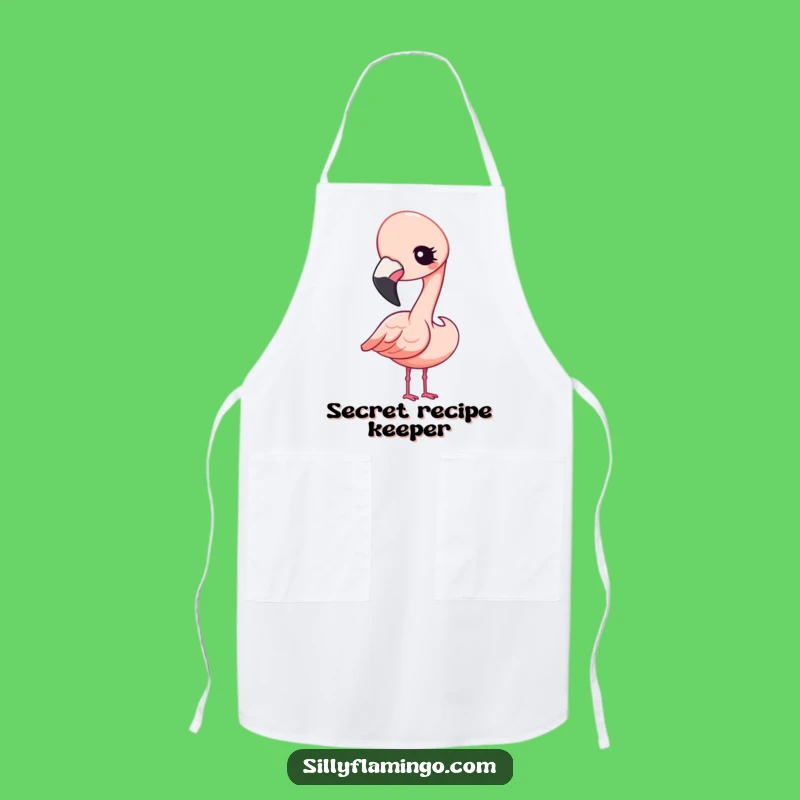 Funny Kawaii Flamingo Winking Apron: Cook with Cute Charm