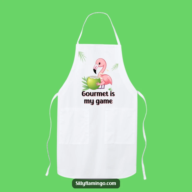 Funny Pearl Flamingo Kitchen Apron - Sophisticated Chef's Funny Gift