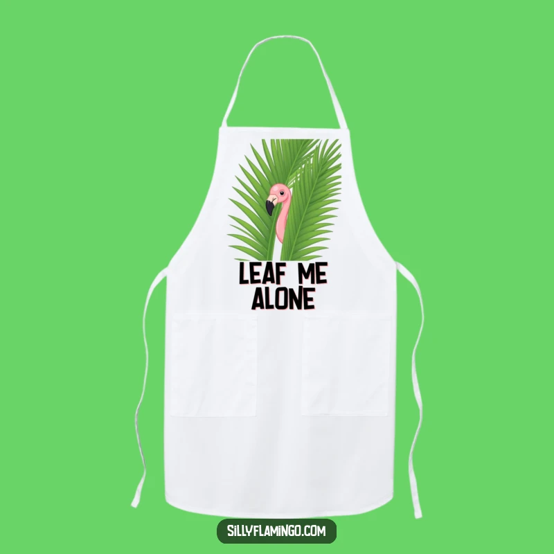 Funny Flamingo Palm Leaf Apron: Kitchen Fun Funny Gift