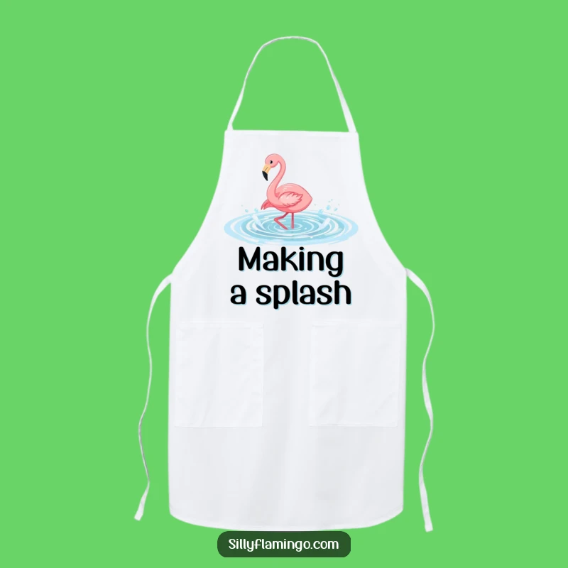 Funny Flamingo Pool Splash Apron: Chef's Hilarious Kitchen Accessory, Perfect Gift