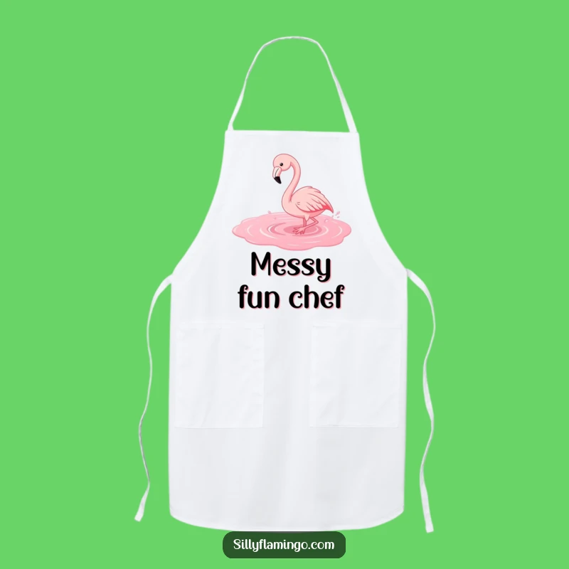 Funny Flamingo Splash Apron: Playful Kitchen Fun, Perfect Funny Gift