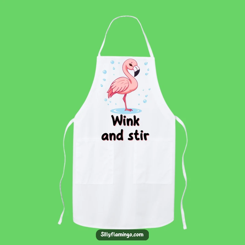 Funny Winking Flamingo Apron: Cook with Tropical Cheer!