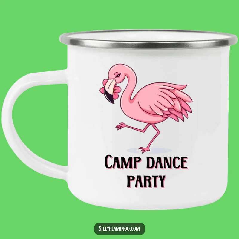 Funny Flamingo Dancing Camping Mug: Adventure with Fiesta Fun