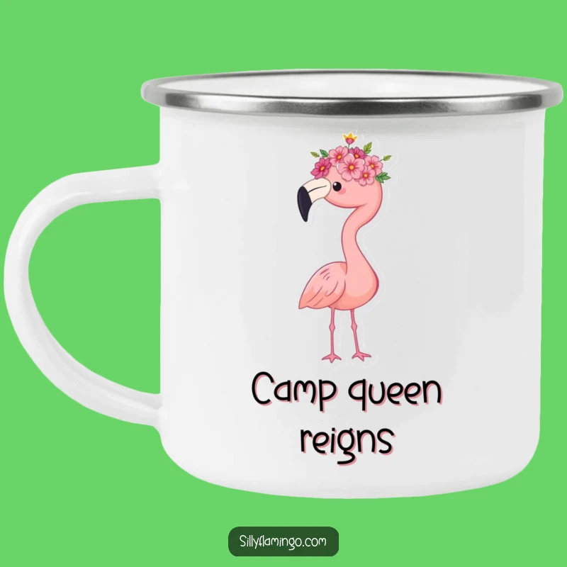 Funny Flamingo Camper Mug - Adventure with Queenly Flair, Perfect Outdoor Gift!