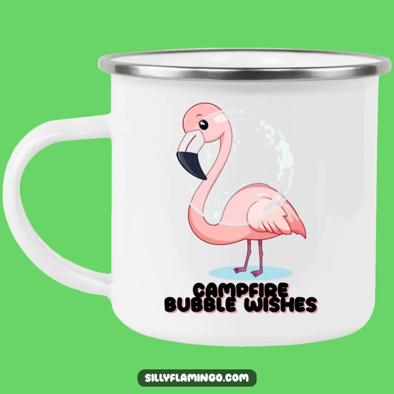 Funny Flamingo Bubble Camping Mug: Giant Blow, Outdoor Fun, Gift