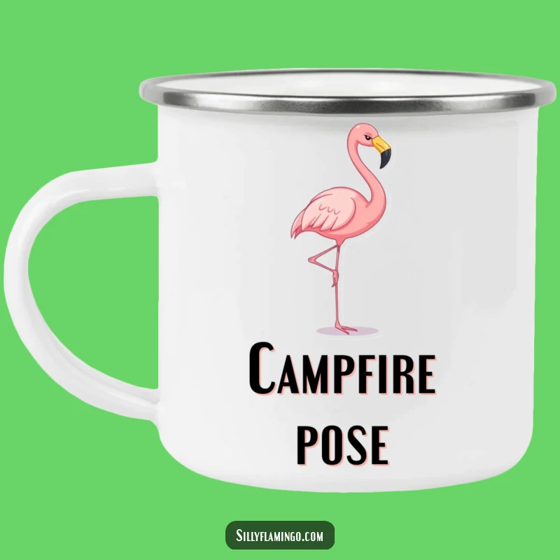 Funny Flamingo Camp Balance Mug: Hilarious Gift for Outdoorsy Bird Lovers!