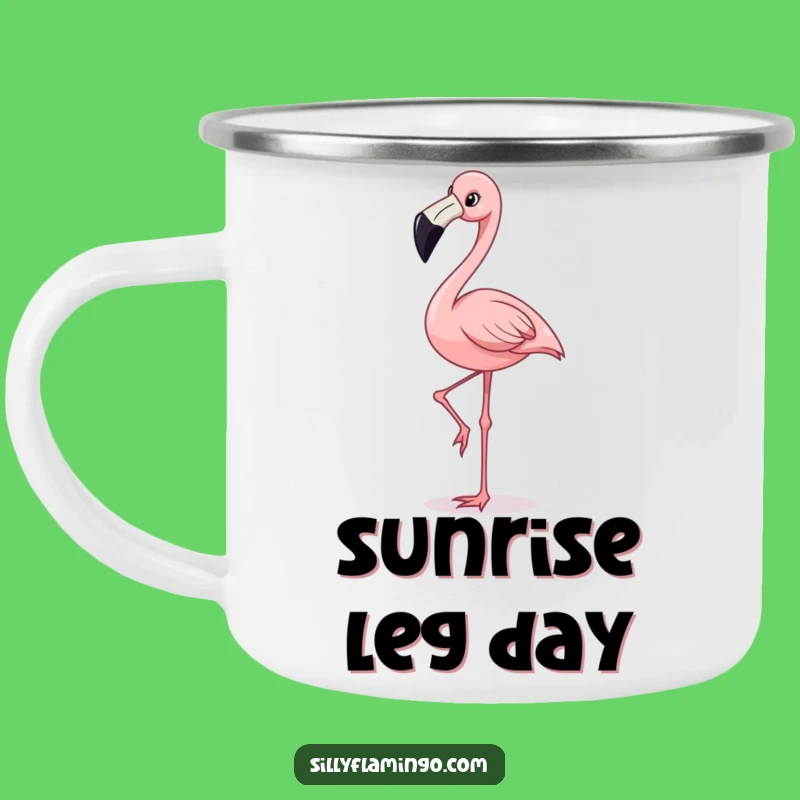Funny Flamingo Camp Mug: Tropical Balance, Outdoor Adventure Gift!