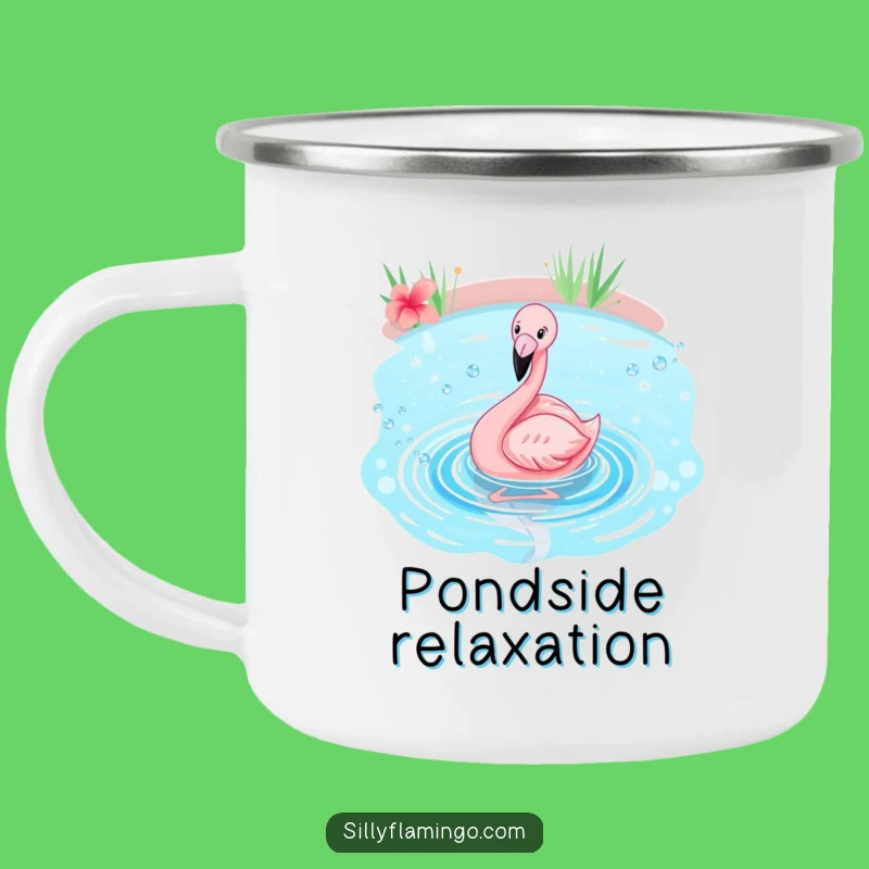 Funny Flamingo Camping Mug: Tropical Splash Adventure, Durable Outdoor Gift
