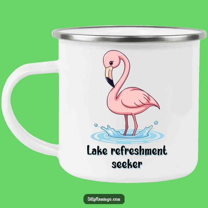 Funny Flamingo Camping Mug - Tropical Splash Design, Adventure Ready Gift