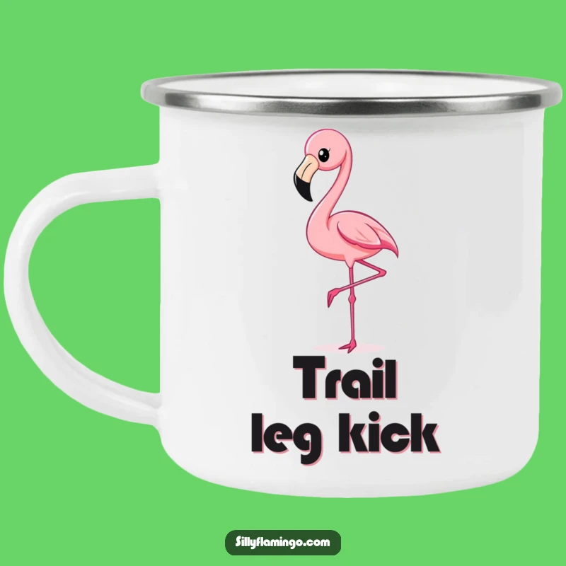 Funny Flamingo Kick Camping Mug: Durable & Hilarious Tropical Gift for Outdoors