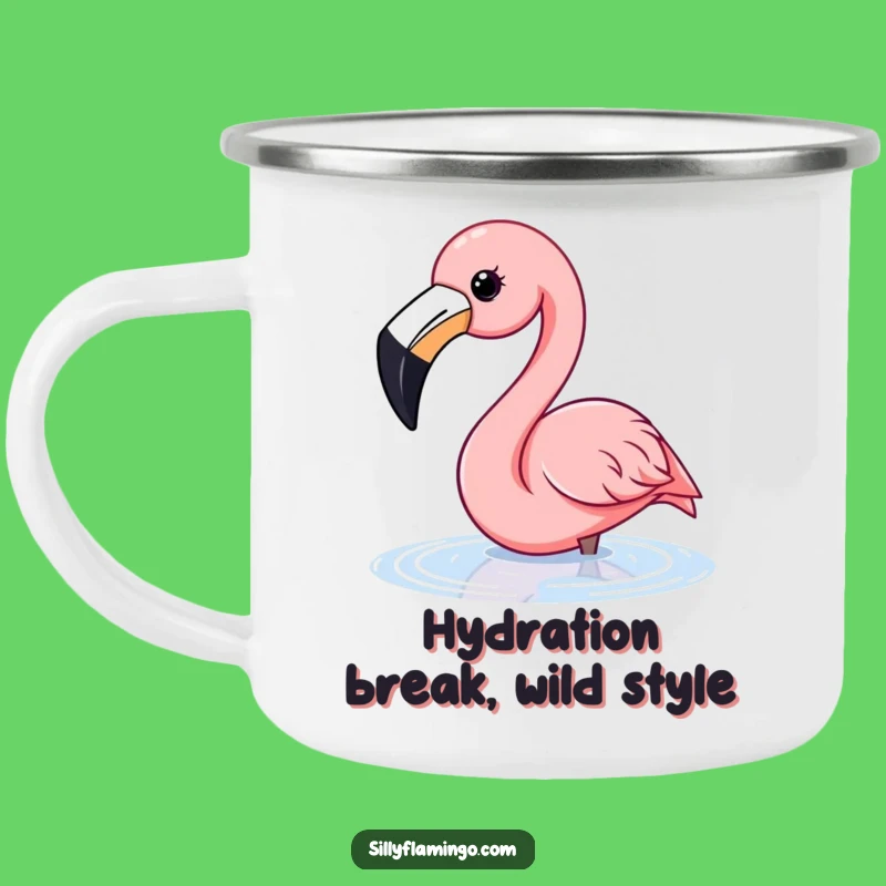 Funny Flamingo Water Dip Camping Mug: Outdoor Happy Beak Flamingo Cup