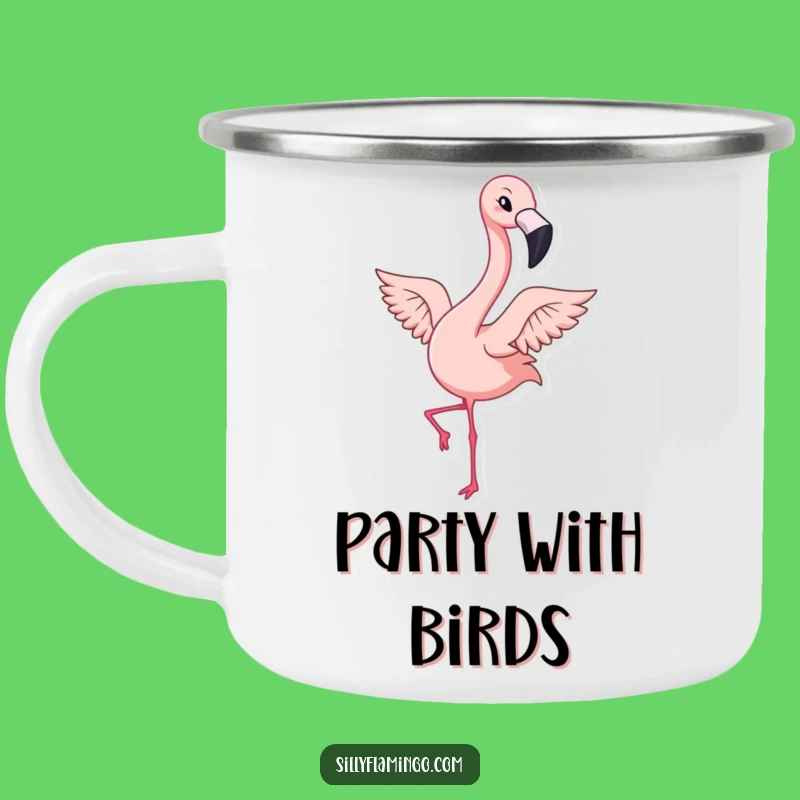 Funny Kawaii Flamingo Wink Camping Mug - Tropical Adventure Fuel!