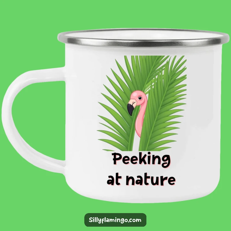 Funny Flamingo Palm Leaf Camping Mug: Outdoor Fun Funny Gift