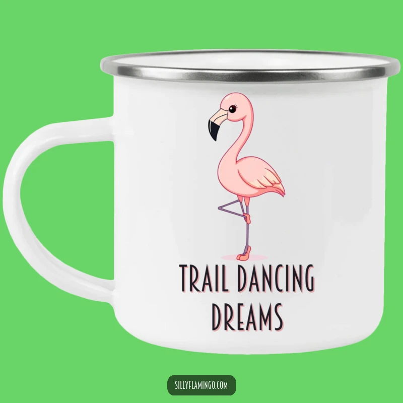 Funny Flamingo Ballet Slippers Camping Mug: Graceful Sips by the Fire