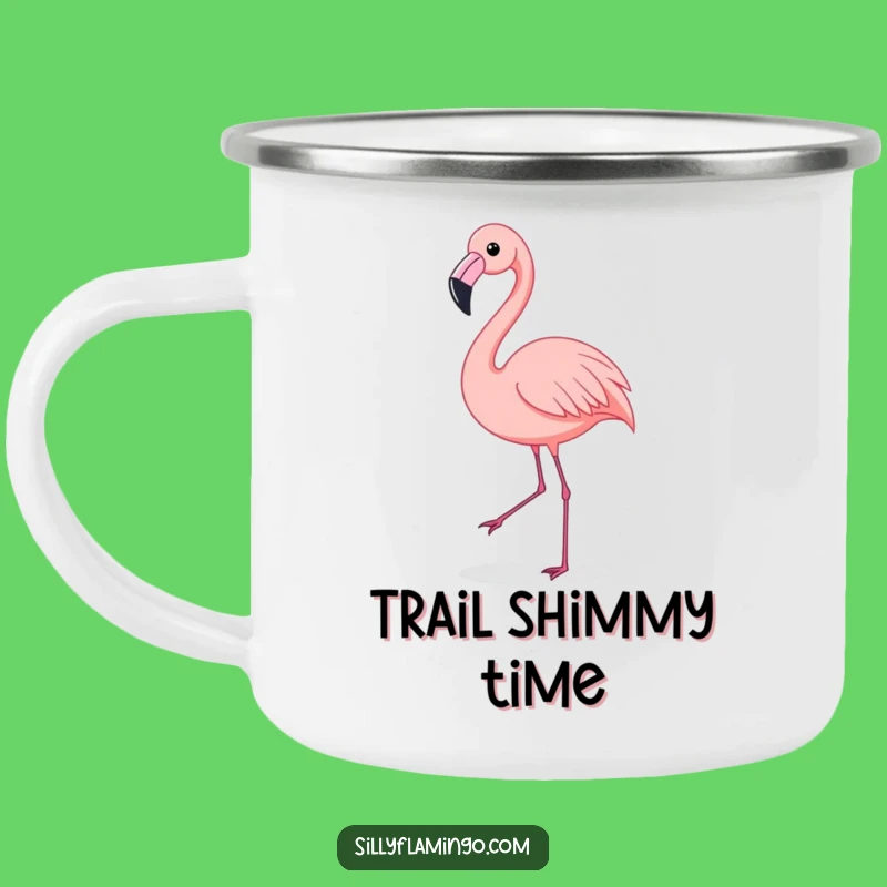 Funny Flamingo Shimmy Camping Mug: Dancing Bird Cup, Hilarious Outdoor Gift