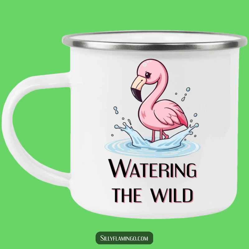 Funny Kawaii Flamingo Splashing Water Camping Mug - Adorable & Hilarious Outdoor Gear