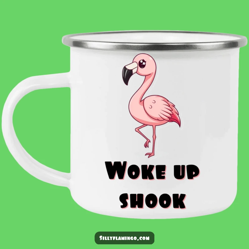 Adventure-Ready Funny Surprised Flamingo Bobbing Camping Mug: React to the Wild, Perfect Funny Gift