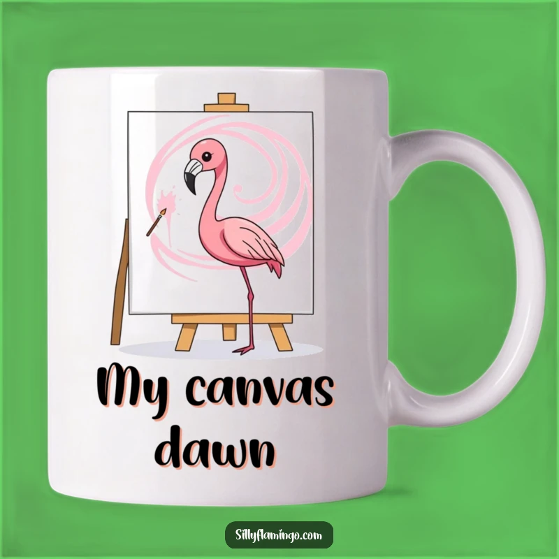 Funny Flamingo Artist Mug - Pink Swirl Painting, Creative Bird Lover Gift, Art Mug