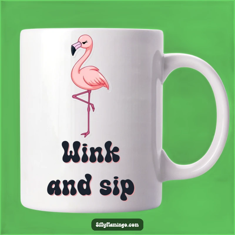 Funny Flamingo Wink Mug: Elegant & Hilarious Bird Gift for a Playful Sip