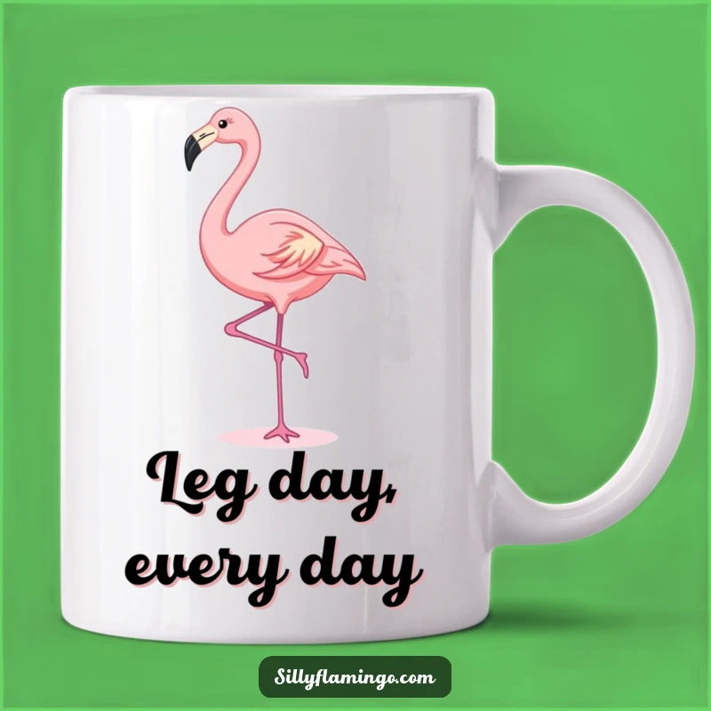 Funny Kawaii Flamingo Mug: Graceful Stretch for a Joyful Sip