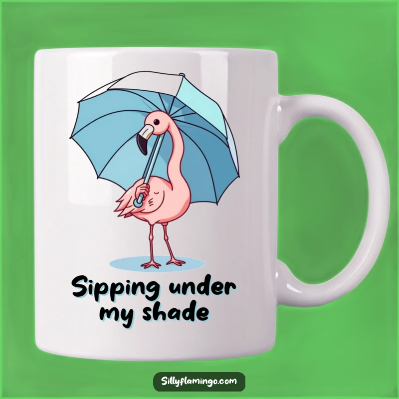 Funny Kawaii Flamingo Umbrella Mug - Whimsical Bird Lover Gift
