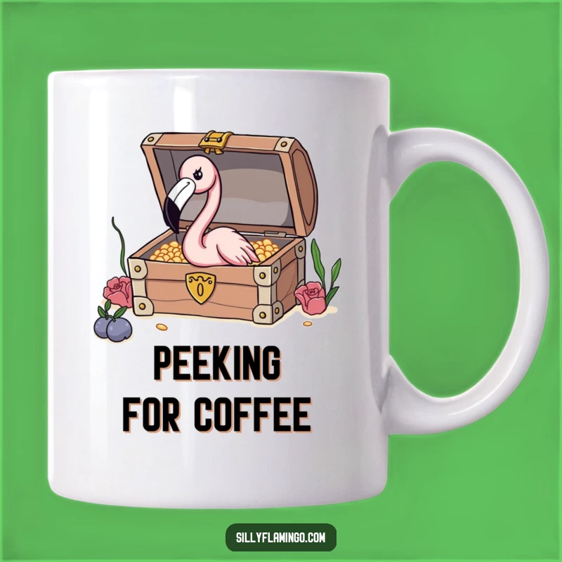 Funny Flamingo Treasure Mug: Curious Bird Gift for Adventurous Sips