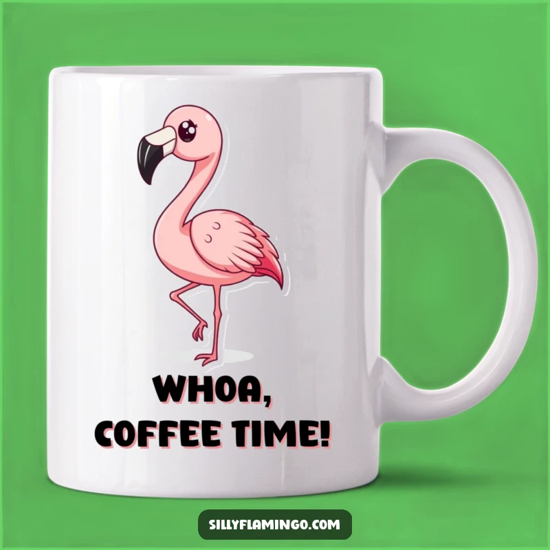 Funny Surprised Flamingo Bobbing Mug: Hilarious Reaction Face, Perfect Funny Gift
