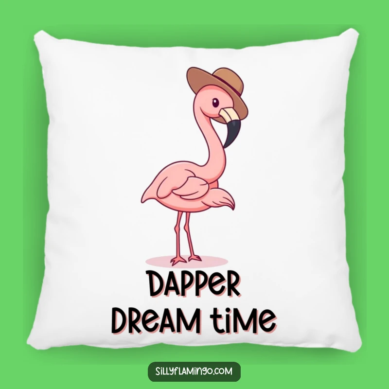 Playful Flamingo Pillow: Tiny Hat Comfort, Comfy and Hilarious Home Accent