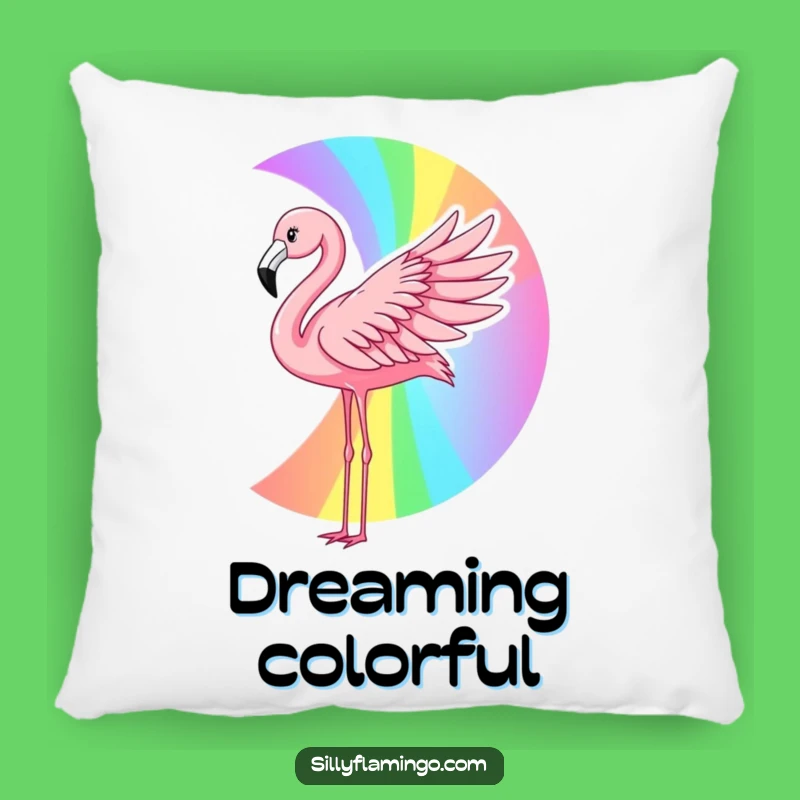 Funny Flamingo Rainbow Pillow: Soft Wing Art Cushion, Cozy Colorful Gift