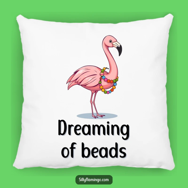 Funny Flamingo Pillow: Soft Cushion with Beaded Bird, Cozy Funny Gift for Comfort