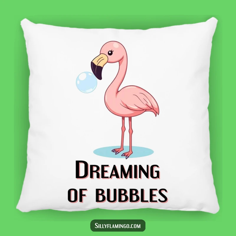 Funny Flamingo Bubble Blowing Pillow: Cozy Bird Cushion, Whimsical Funny Gift