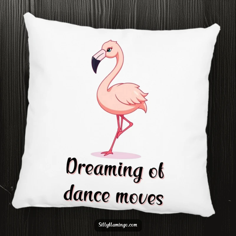 Funny Flamingo Pillow: A soft pillow design of a flamingo doing a comical, exaggerated dance.