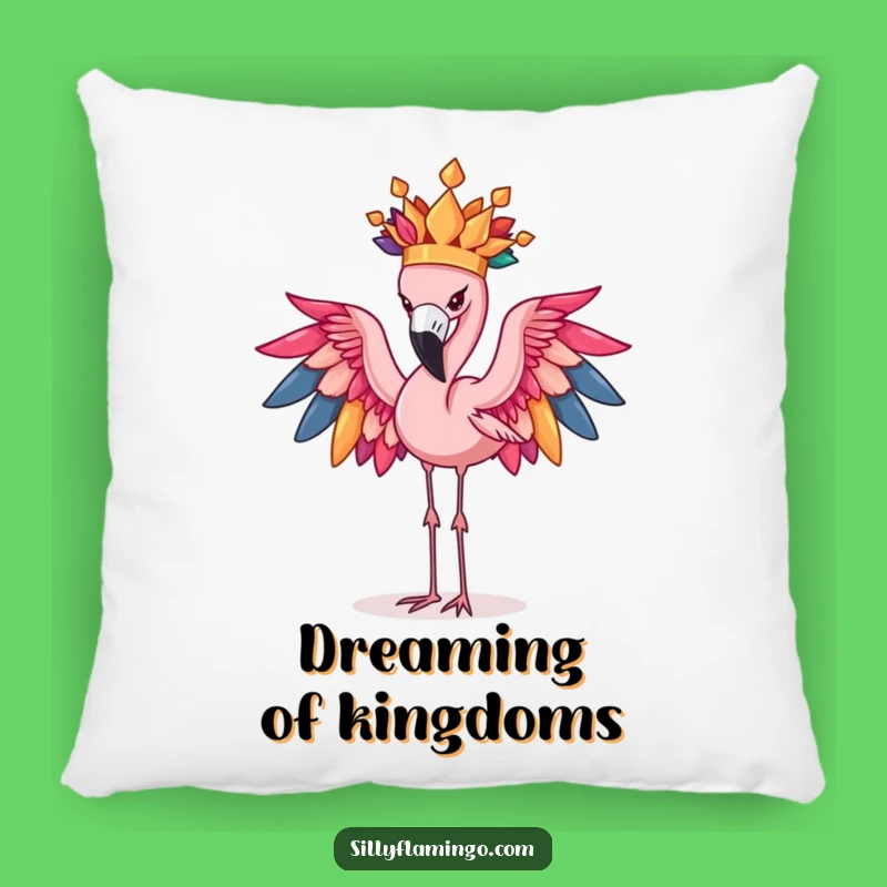 Funny Flamingo Feather Crown Pillow: Comfy Comedy for Your Couch