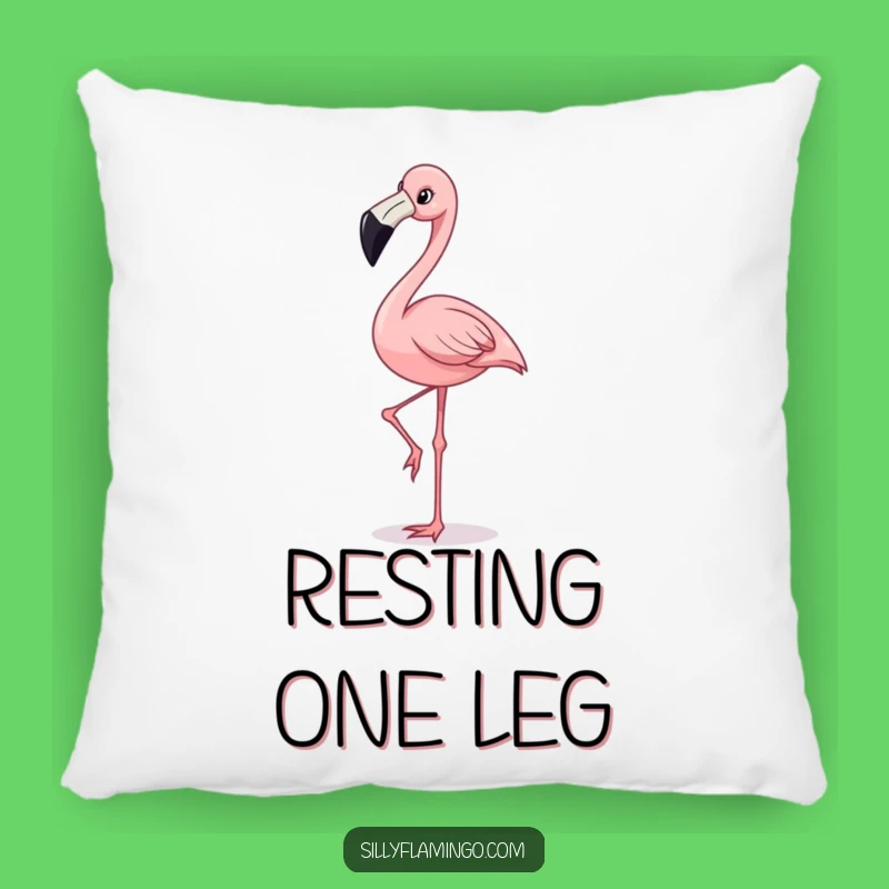 Funny Flamingo Pillow: Balancing Bliss, Cozy Tropical Gift!