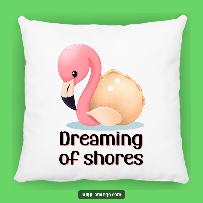 Funny Flamingo Pillow: Cozy Bird & Seashell Accent, Hilarious Comfort Gift