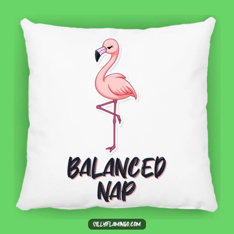 Funny Flamingo Wink Pillow: Soft & Hilarious Bird Accent for Elegant Comfort