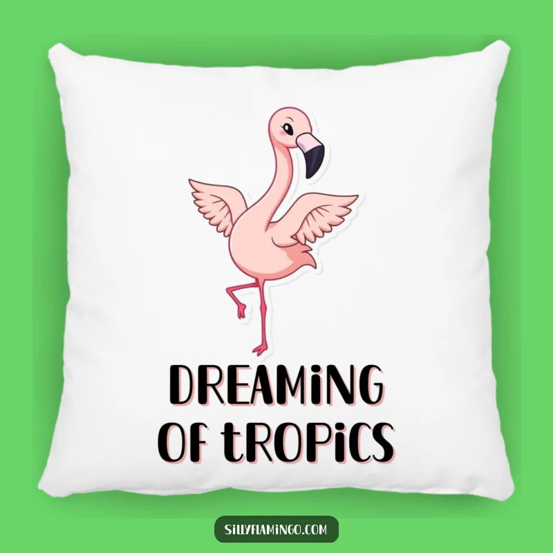 Funny Kawaii Flamingo Wink Pillow - Cozy Comfort with Tropical Charm