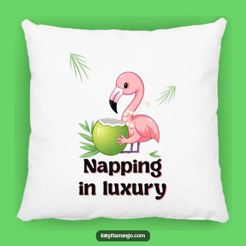 Funny Pearl Flamingo Accent Pillow - Chic Comfort & Humor Gift