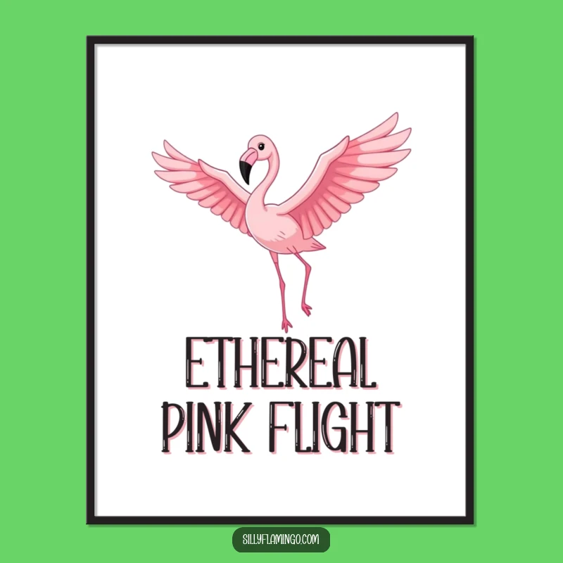 Funny Flamingo Digital Art: Proud Bird Soaring Gracefully, Instant Download Funny Decor