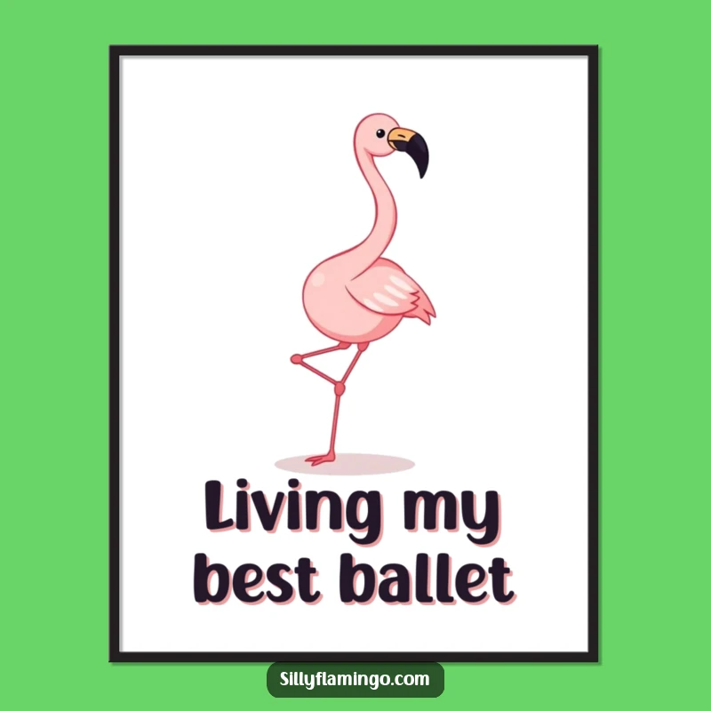 Funny Flamingo Dance Digital Print: Joyful Squawk Kicking Legs Art Download
