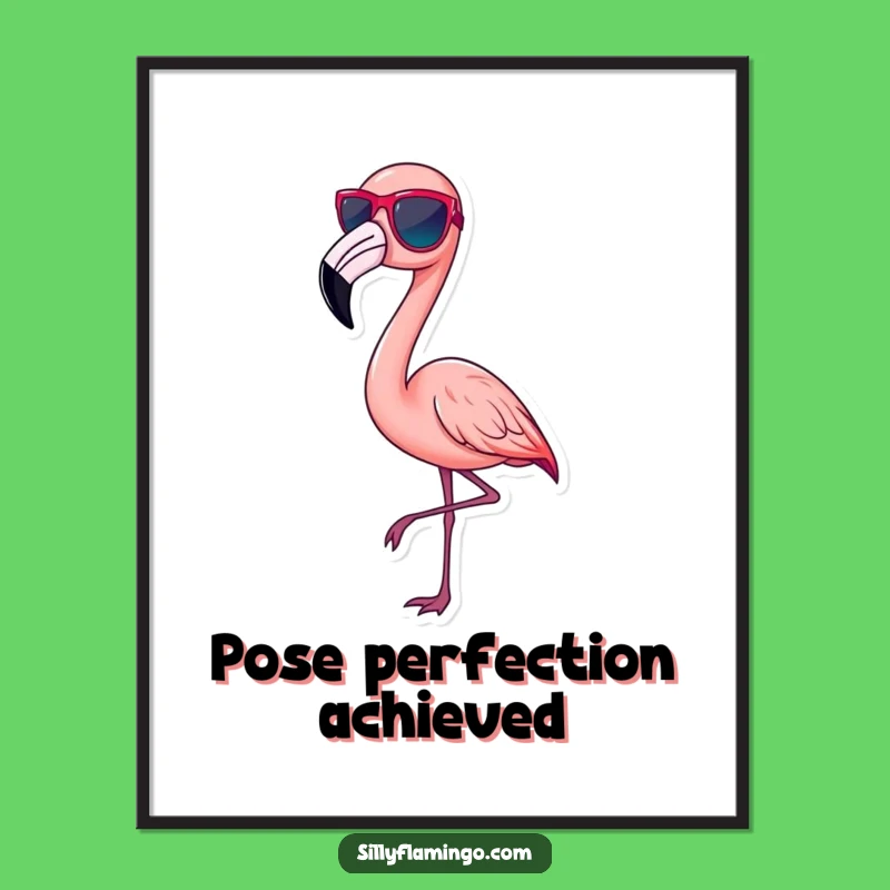 Funny Flamingo Digital Art - Chic Pose Printable, Instant Stylish Decor