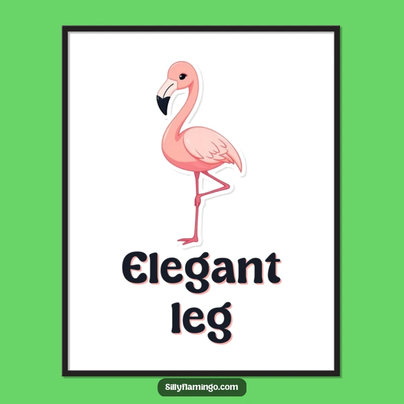 Funny Flamingo Digital Art: Graceful Pose, Perfect Instant Whimsical Decor
