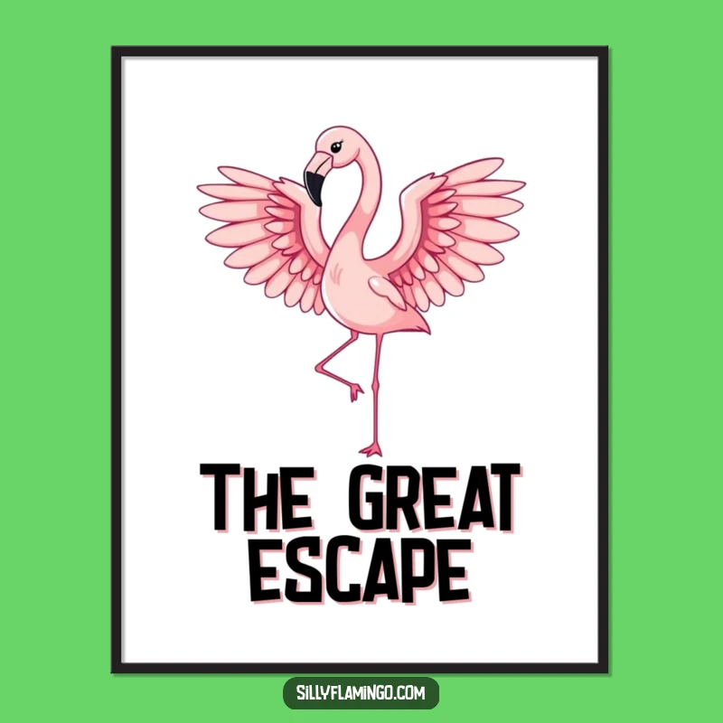 Funny Flamingo Wings Digital Art: Elegant Flight for Instant Decor