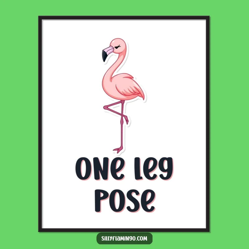 Funny Flamingo Wink Digital Art: Instant Elegant & Hilarious Bird Print