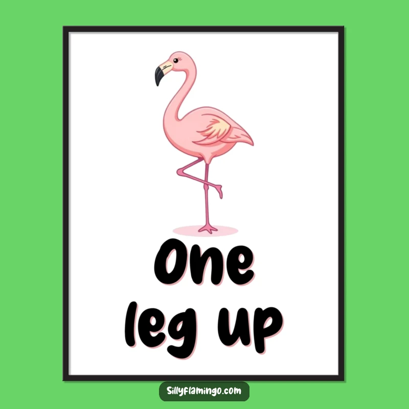 Funny Kawaii Flamingo Digital Art: Graceful Cuteness for Instant Decor