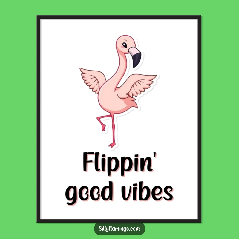 Funny Kawaii Flamingo Wink Digital Art - Instant Tropical Vibes!