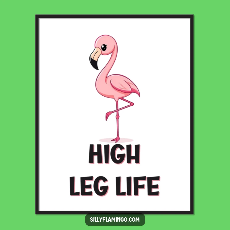 Funny Flamingo Kick Digital Art: Instant Hilarious Tropical Download Art
